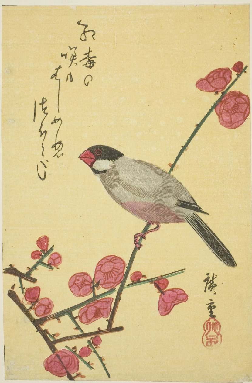 Erik dalında Java serçesi by Utagawa Hiroshige