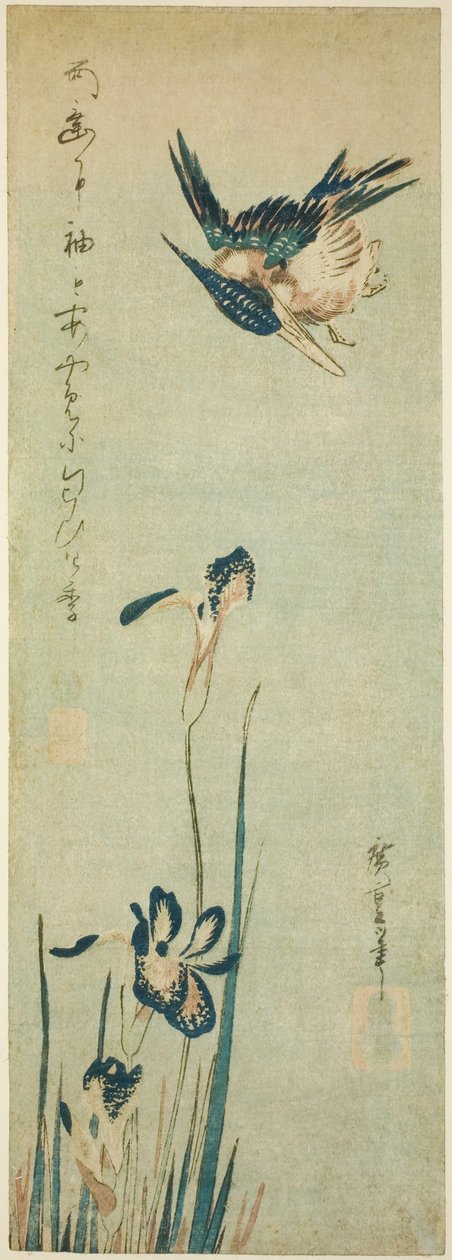 Yalıçapkını ve iris by Utagawa Hiroshige