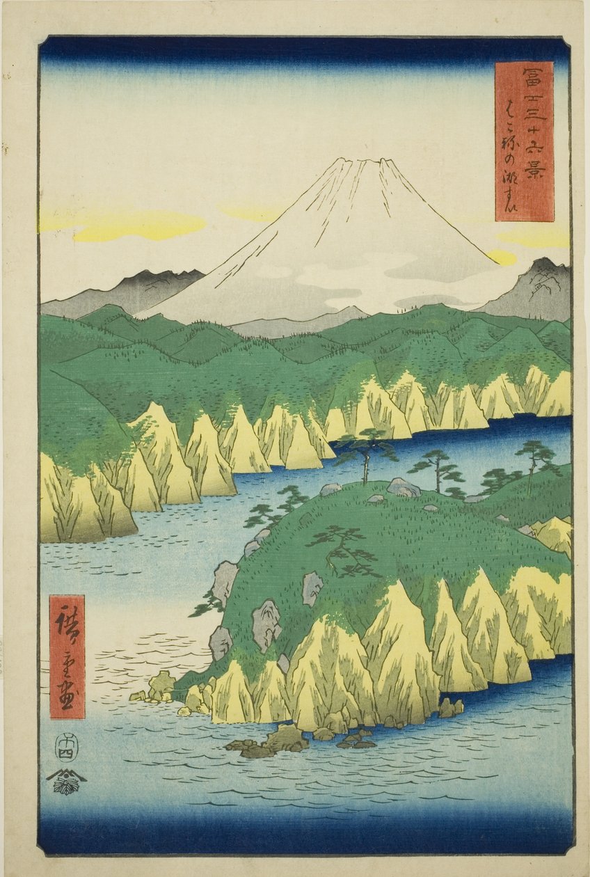 Hakone Gölü (Hakone no kosui), "Fuji Dağı'nın Otuz Altı Manzarası (Fuji sanjurokkei)" serisinden by Utagawa Hiroshige