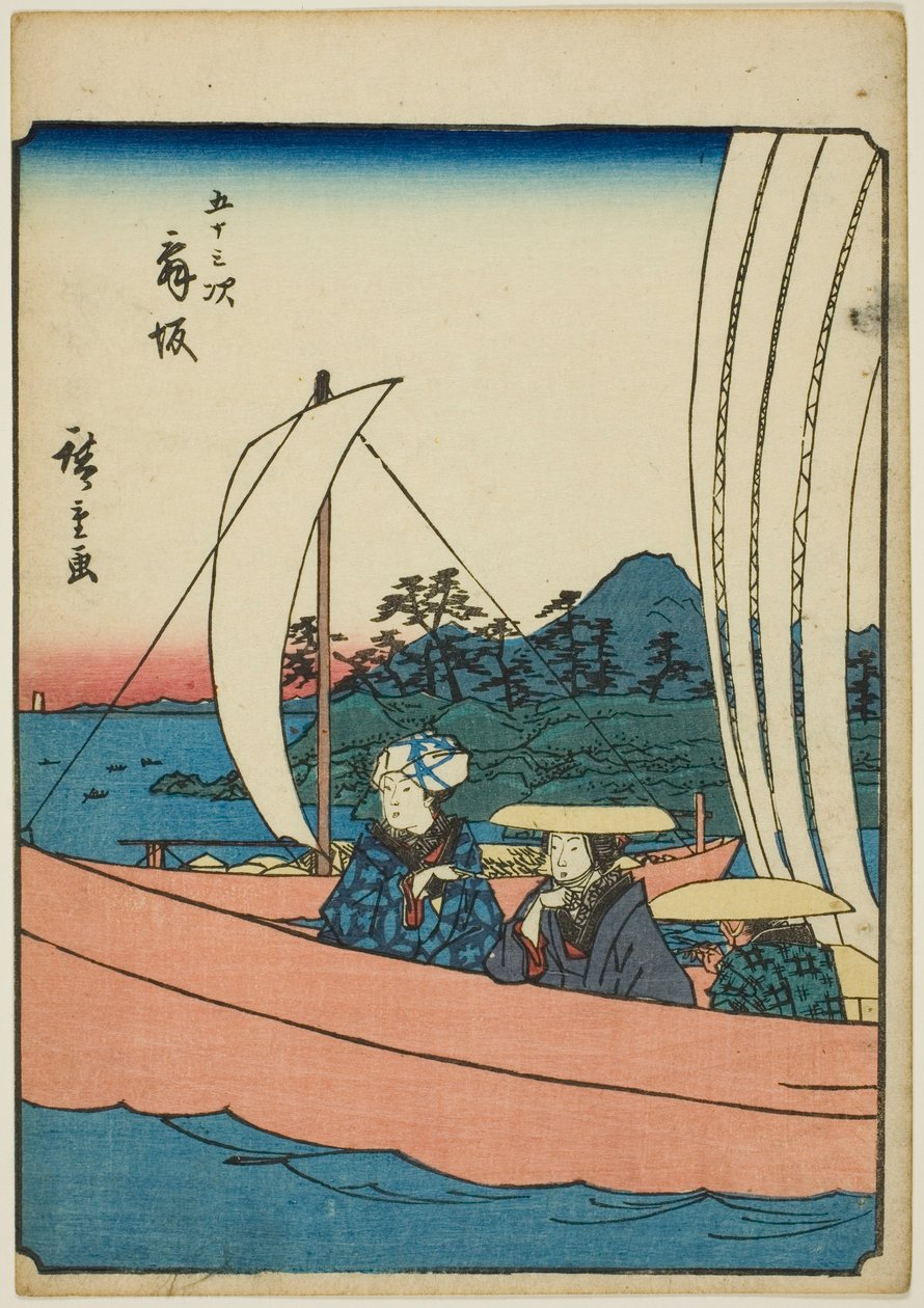 Maisaka, serinin "ellinci lee S sesleri" kentsel derecesi "(Bay Omotoyama)," kaba bir k w s te sekil kentsel derecesi (kişi kentsel derecesi) ) by Utagawa Hiroshige