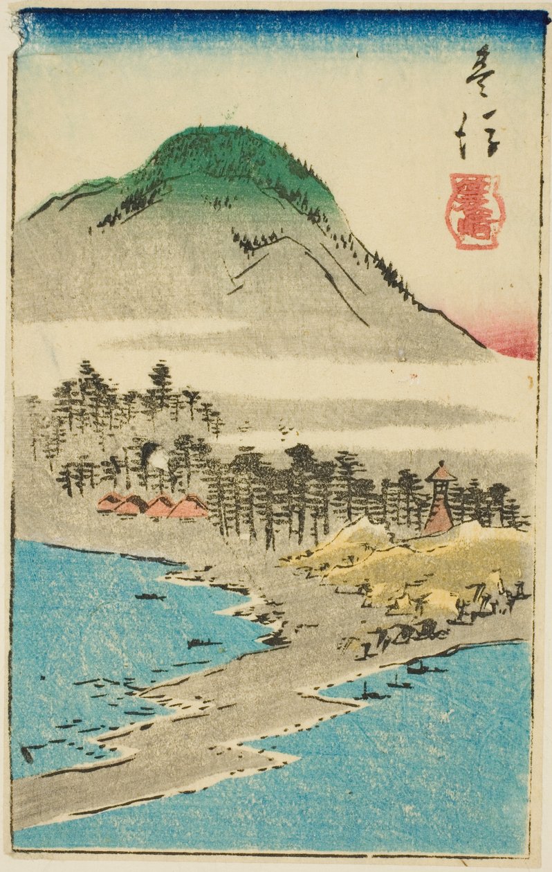 Bungo Eyaletindeki Minosaki (Bungo, Minosaki), sayfa no. "İllerin Kesik Resimleri (Kunizukushi harimaze zue)" dizisinden 17 by Utagawa Hiroshige