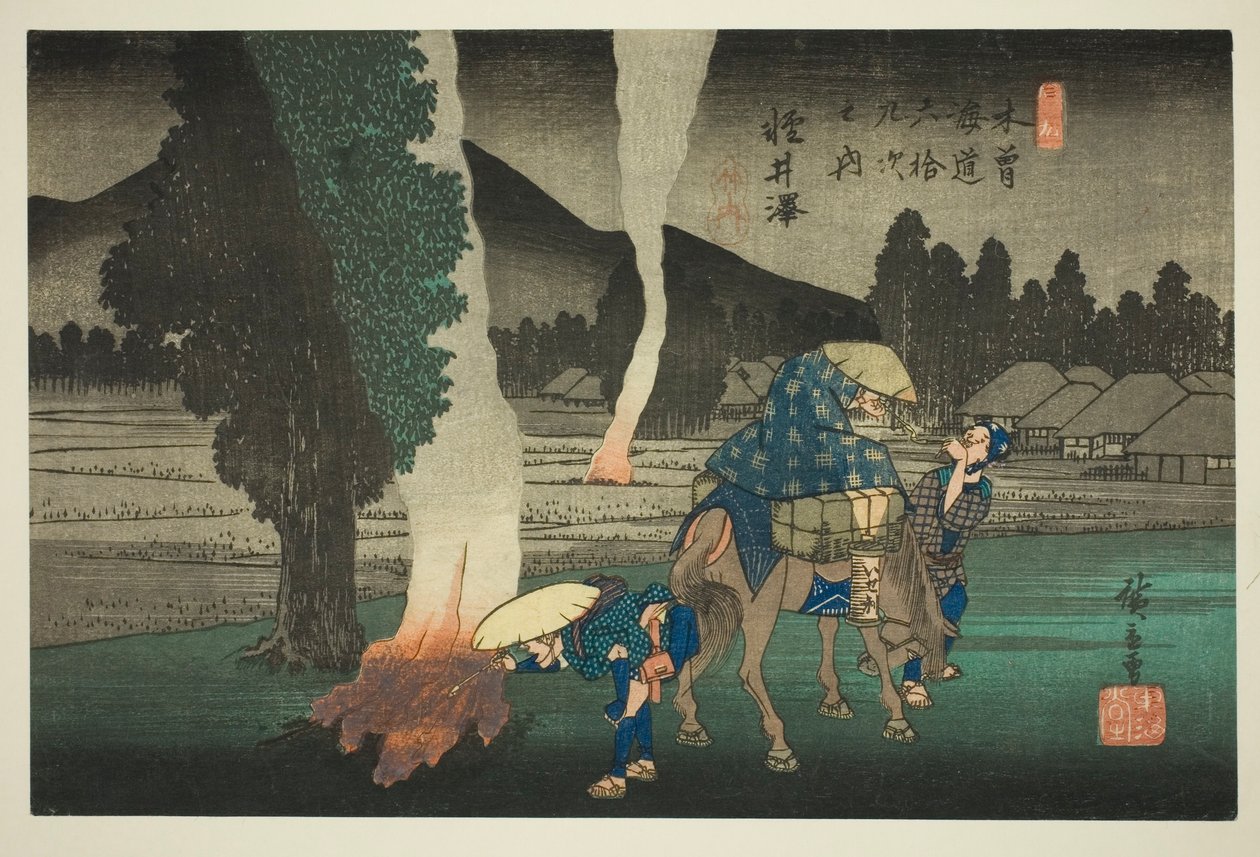 nın-nin. 19: Karuizawa, rom te serisinin "xty-dokuz S Tachion s of te kiso kaido (Kisokai do Rokujukyu yandaki ev)" by Utagawa Hiroshige