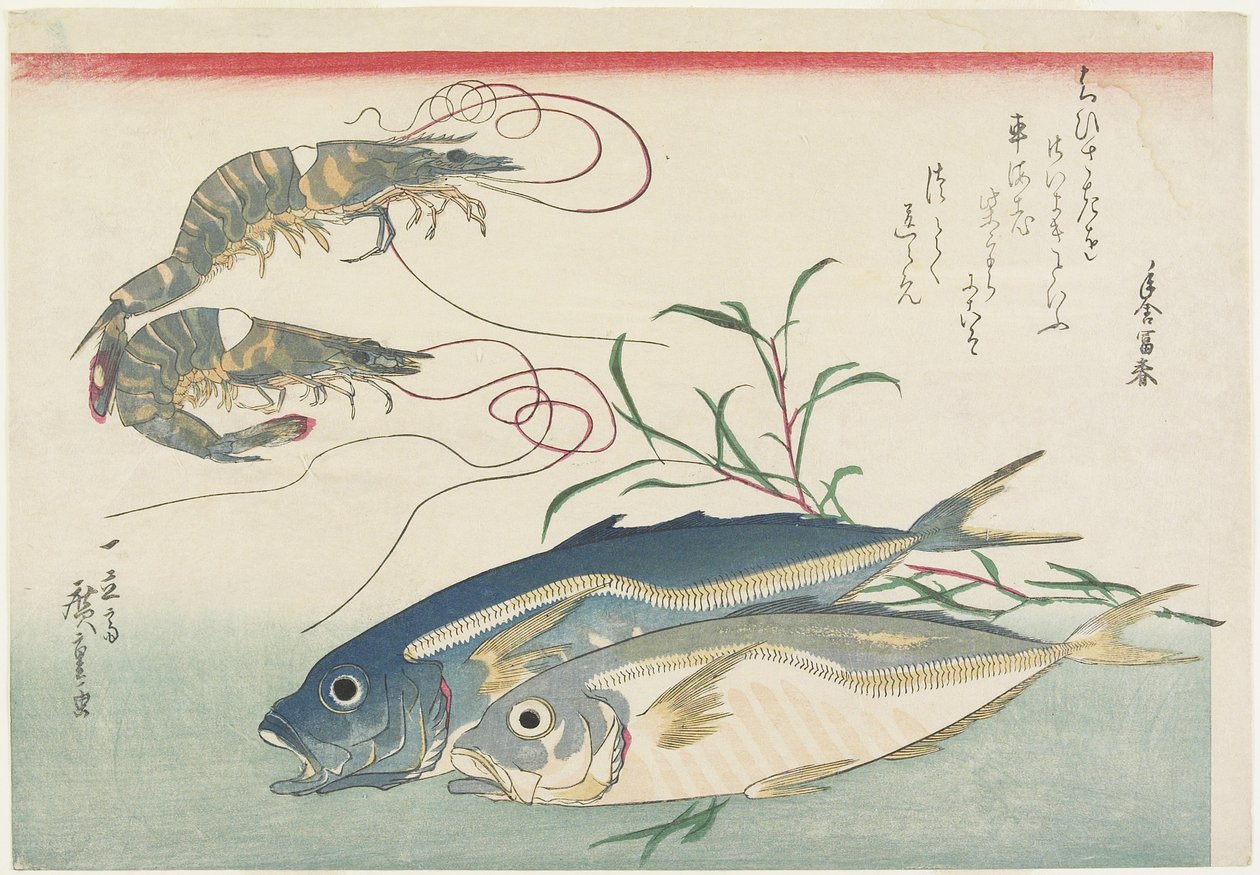 Karidesler, Uskumrular ve Smartweed, 1832-1833 by Utagawa Hiroshige