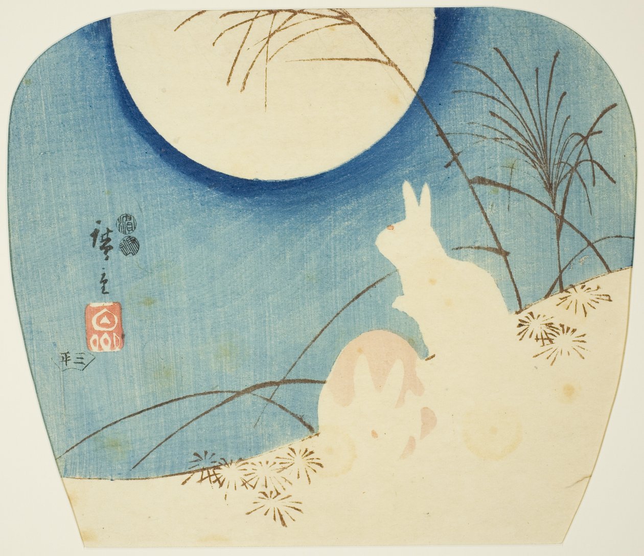 Ay ışığında tavşanlar by Utagawa Hiroshige