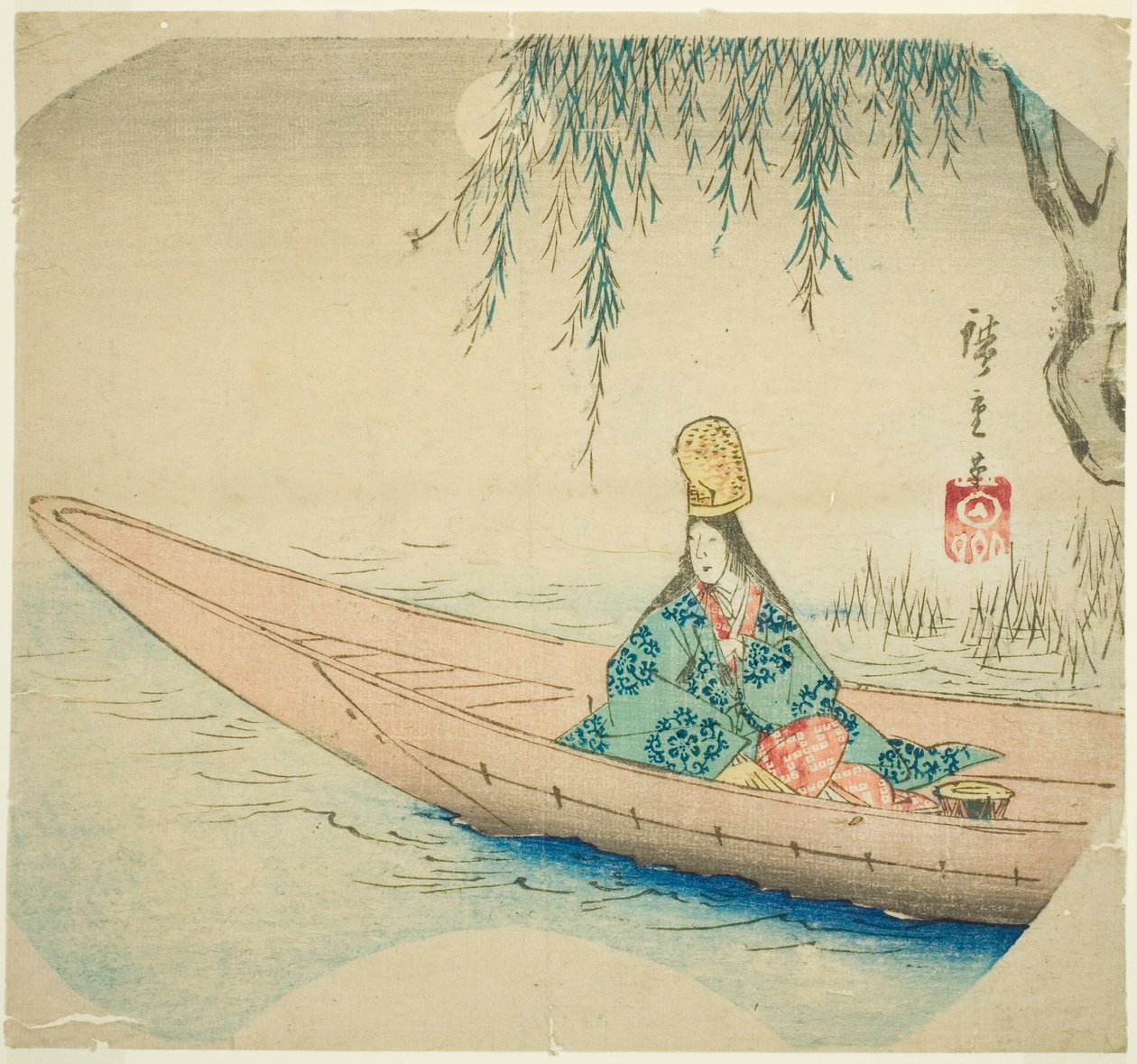 White Boshi Danse r üyesi Asazuma Boa t by Utagawa Hiroshige
