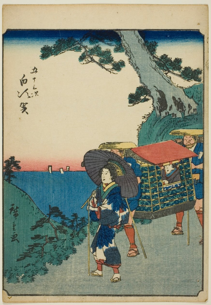 Shirasuka, serisinden "ellinci lee S ve diğerleri ses" te kentsel derece "(Bay Omotoyama)," kaba bir kw s te figur kentsel derecesi (kişi şehir) Her zaman) by Utagawa Hiroshige