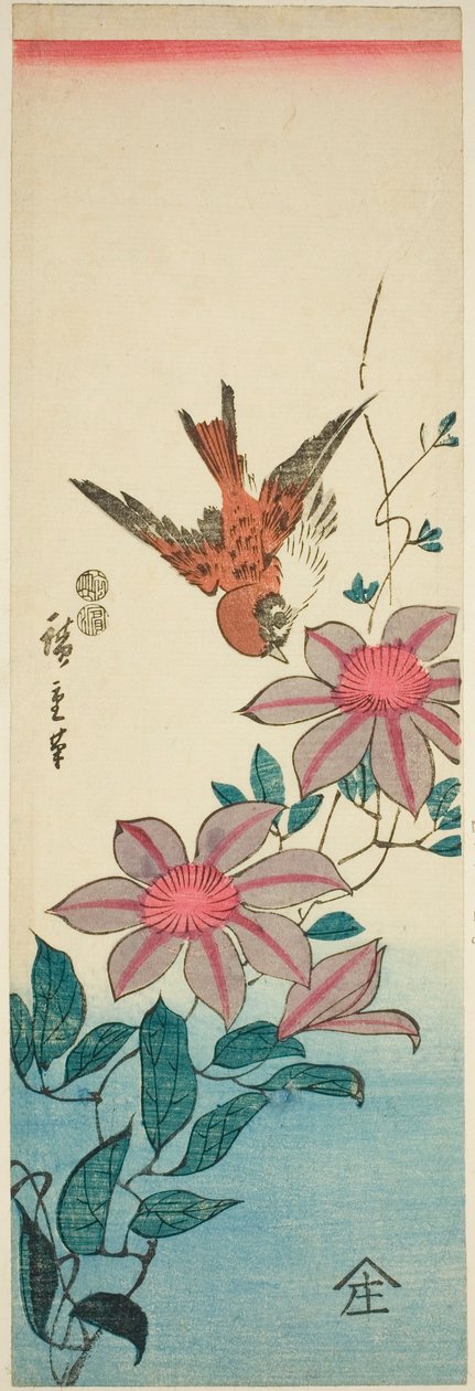 Serçe ve akasma by Utagawa Hiroshige