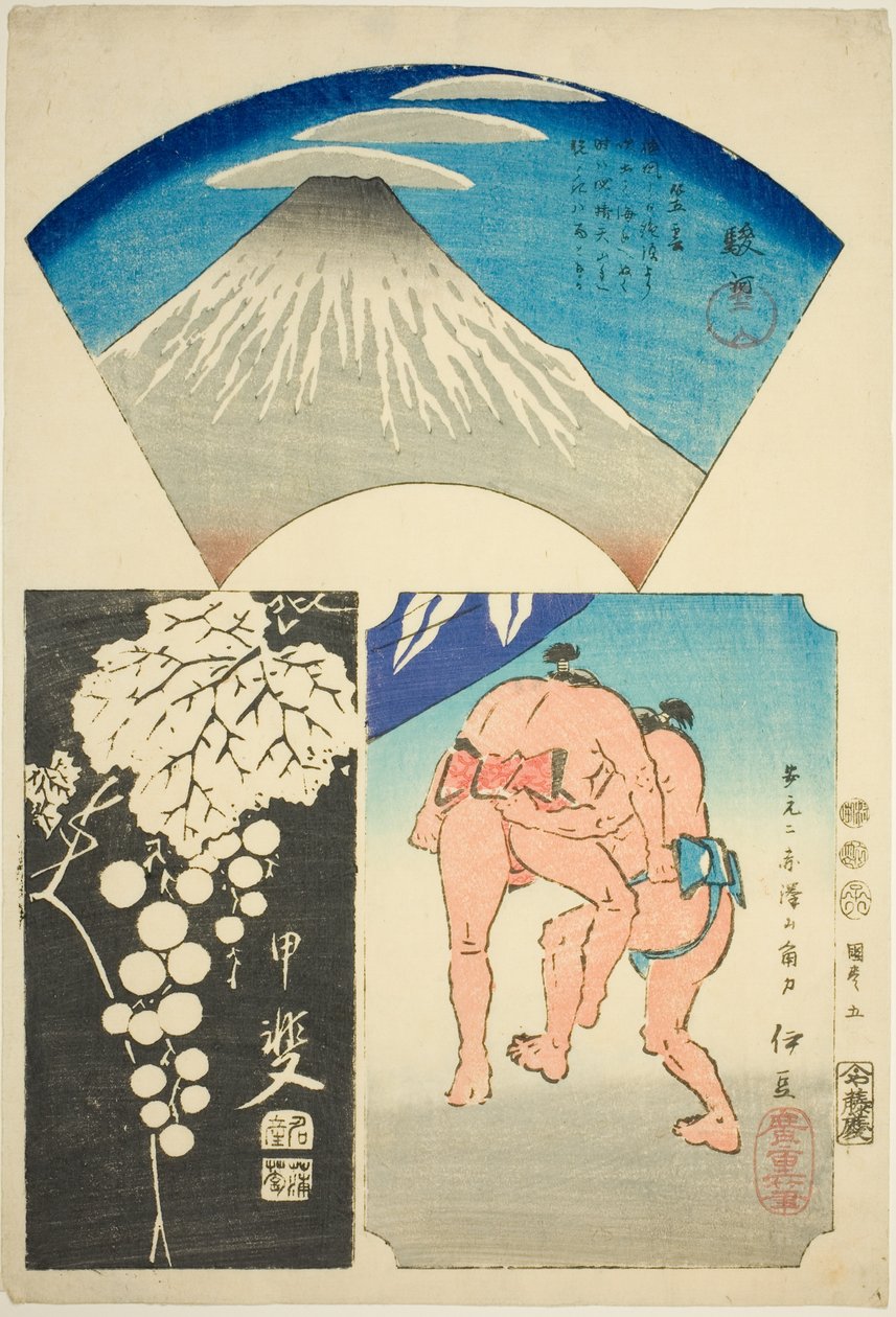Suruga, Kai ve Izu, hayır. "İllerin Kesik Resimleri (Kunizukushi harimaze zue)" serisinden 5 by Utagawa Hiroshige