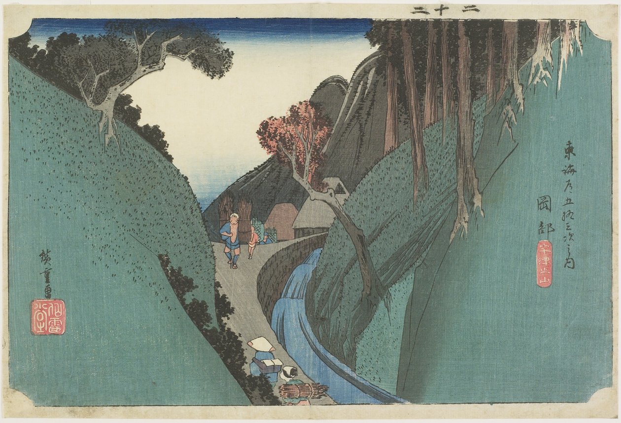 Depresyon da doğar, Okabe, c. 1833 by Utagawa Hiroshige