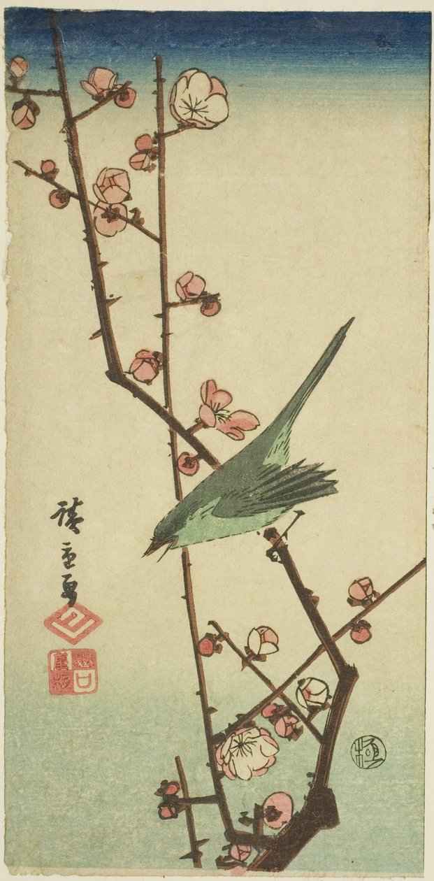 Erik dalında ötleğen by Utagawa Hiroshige