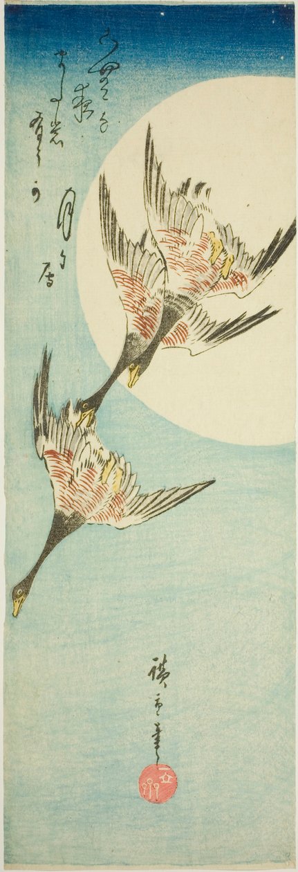 Dolunayda Uçan Yaban Kazları by Utagawa Hiroshige