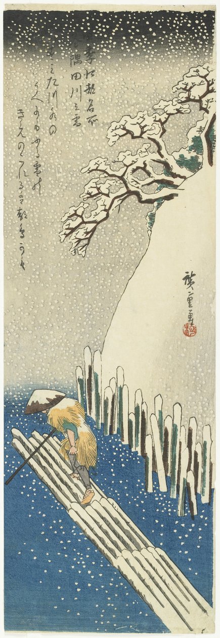 Kış: Sumida Nehri Üzerinde Kar, 1834 dolayları by Utagawa Hiroshige
