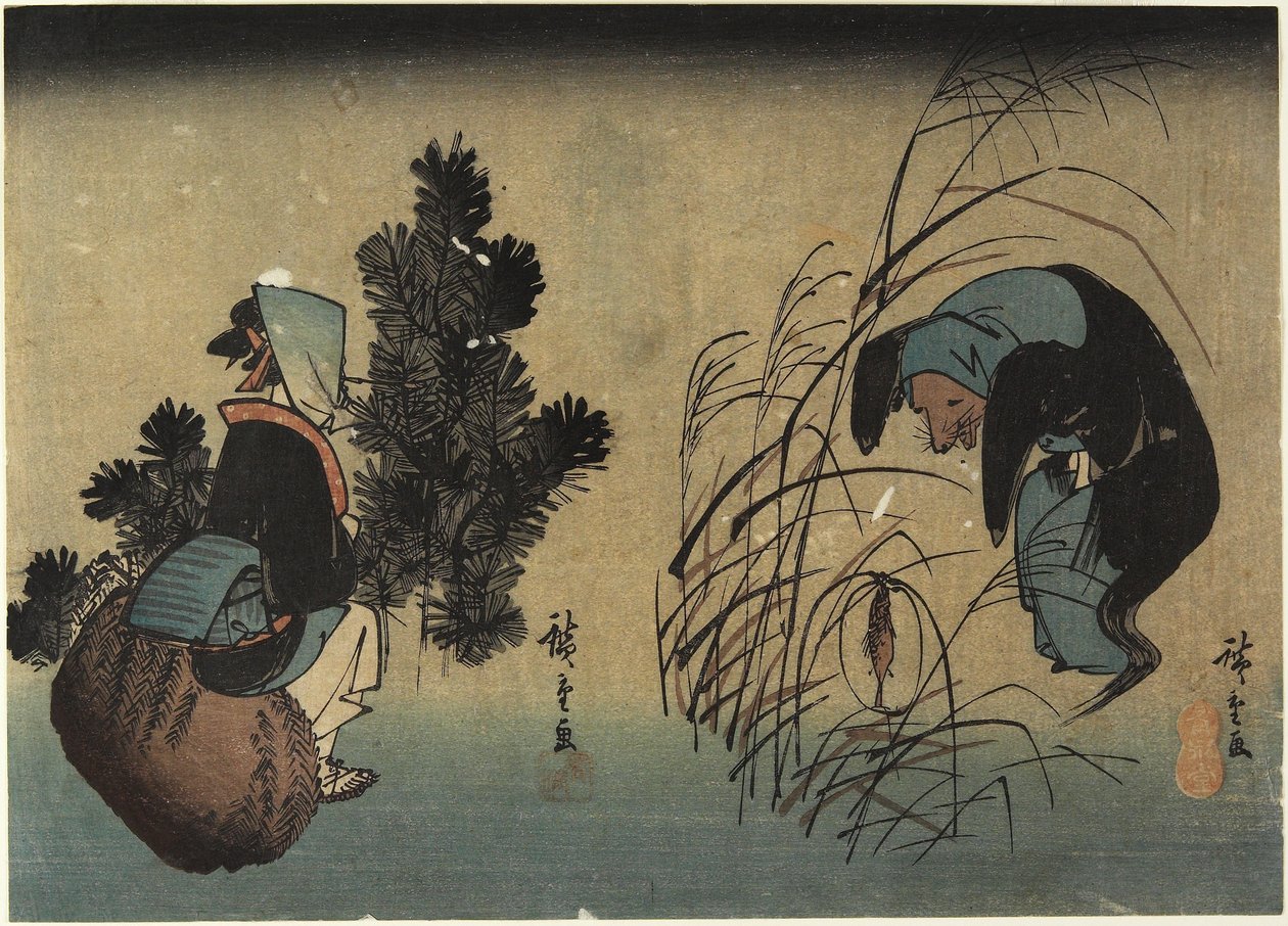 kadın ve porsuk by Utagawa Hiroshige