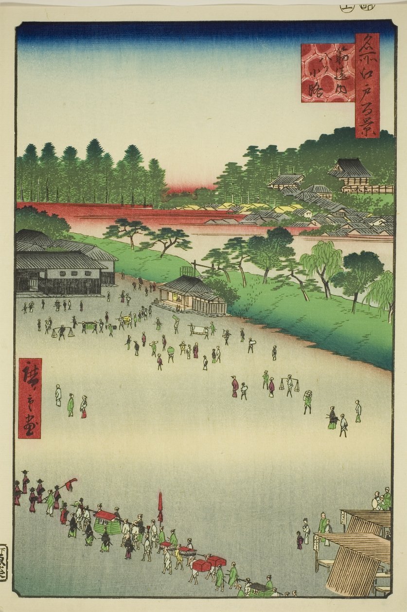 Yatsukoji, Sujikai Kapısının İçinde (Sujikai-uchi Yatsukoji), “Edo'nun Yüz Ünlü Manzarası (Meisho Edo hyakkei)” dizisinden by Utagawa Hiroshige