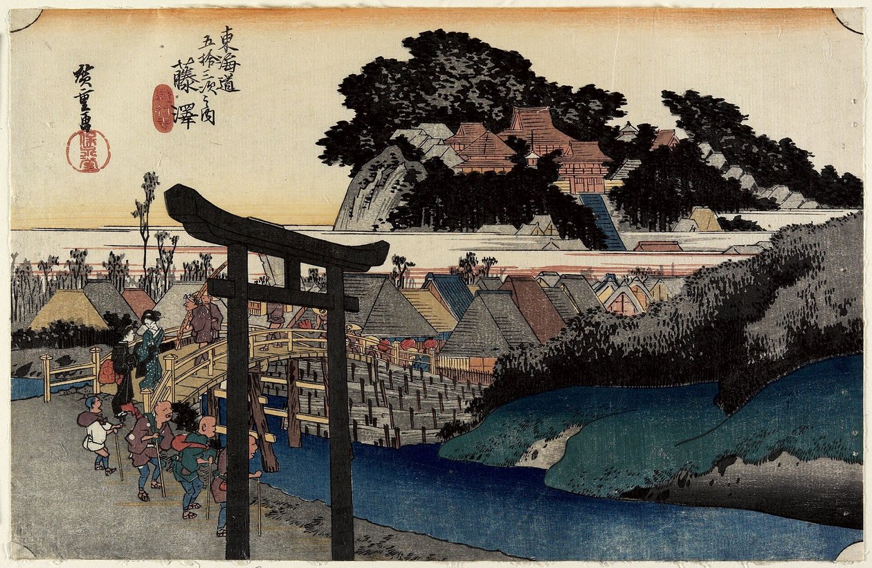 Yugyo_jime, Fujisawa, c. 1833 by Utagawa Hiroshige