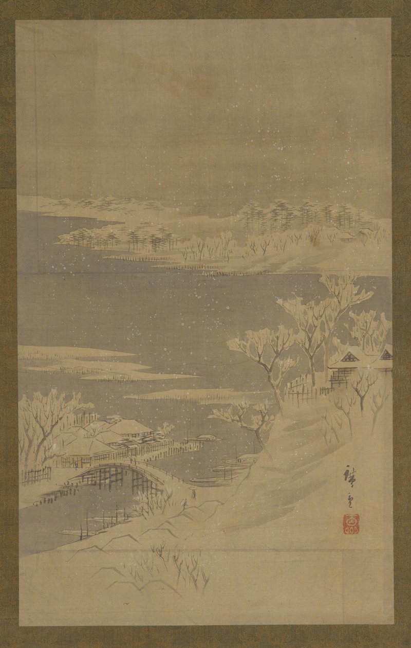 Kış manzarası, 19. yüzyılın ortalarında. by Utagawa Hiroshige II