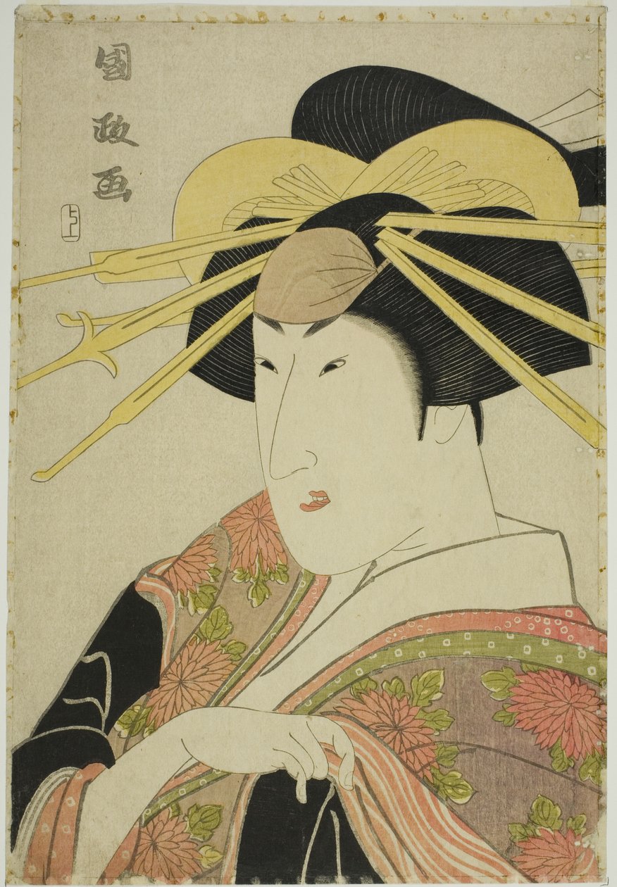 Kadın Elbiseli Bir Aktör Portresi by Utagawa Kunimasa