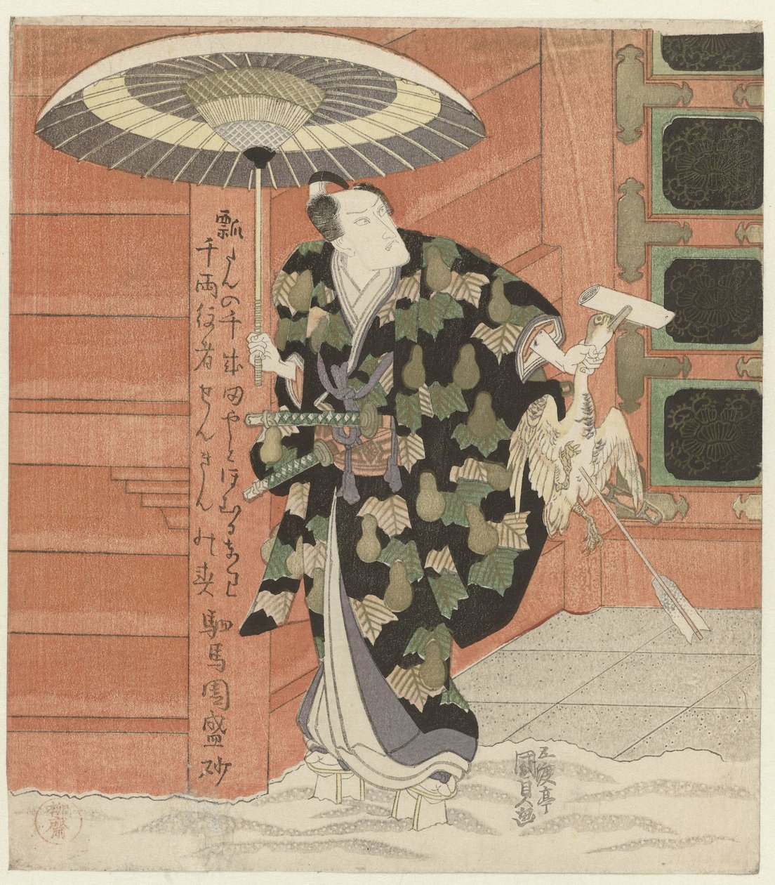 Elinde kaz olan aktör by Utagawa Kunisada (I)