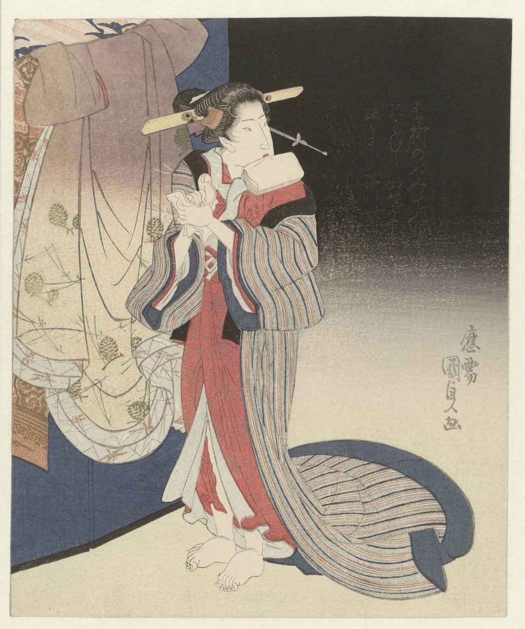 Fahişe geceye hazırlanıyor by Utagawa Kunisada (I)