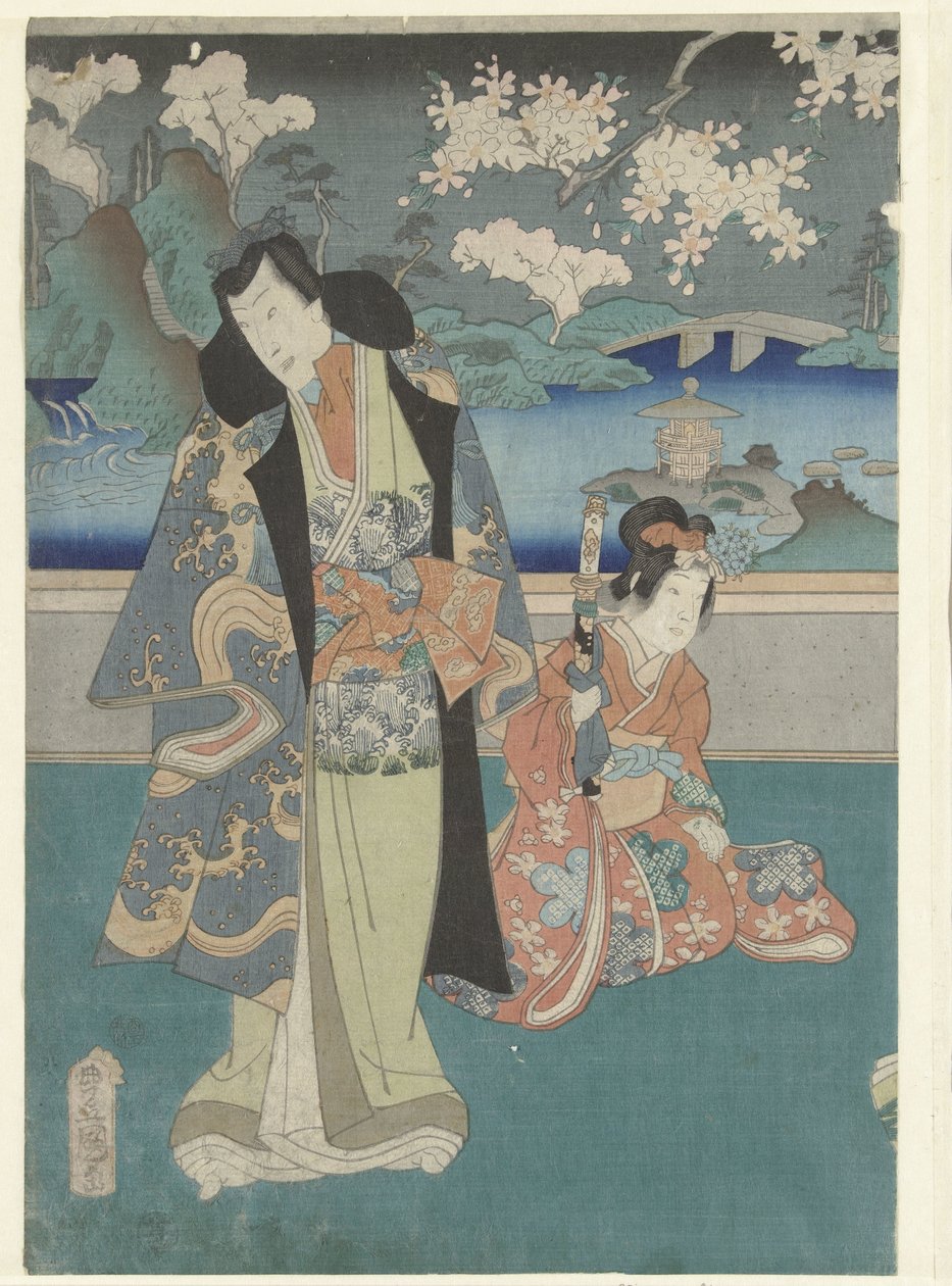 üçüncü ay yayoik On iki ay boyunca Modern Genji hikayeleri (dizi başlığı) Imayo Genji junikagetsu no uchi (dizi adı) by Utagawa Kunisada (I)
