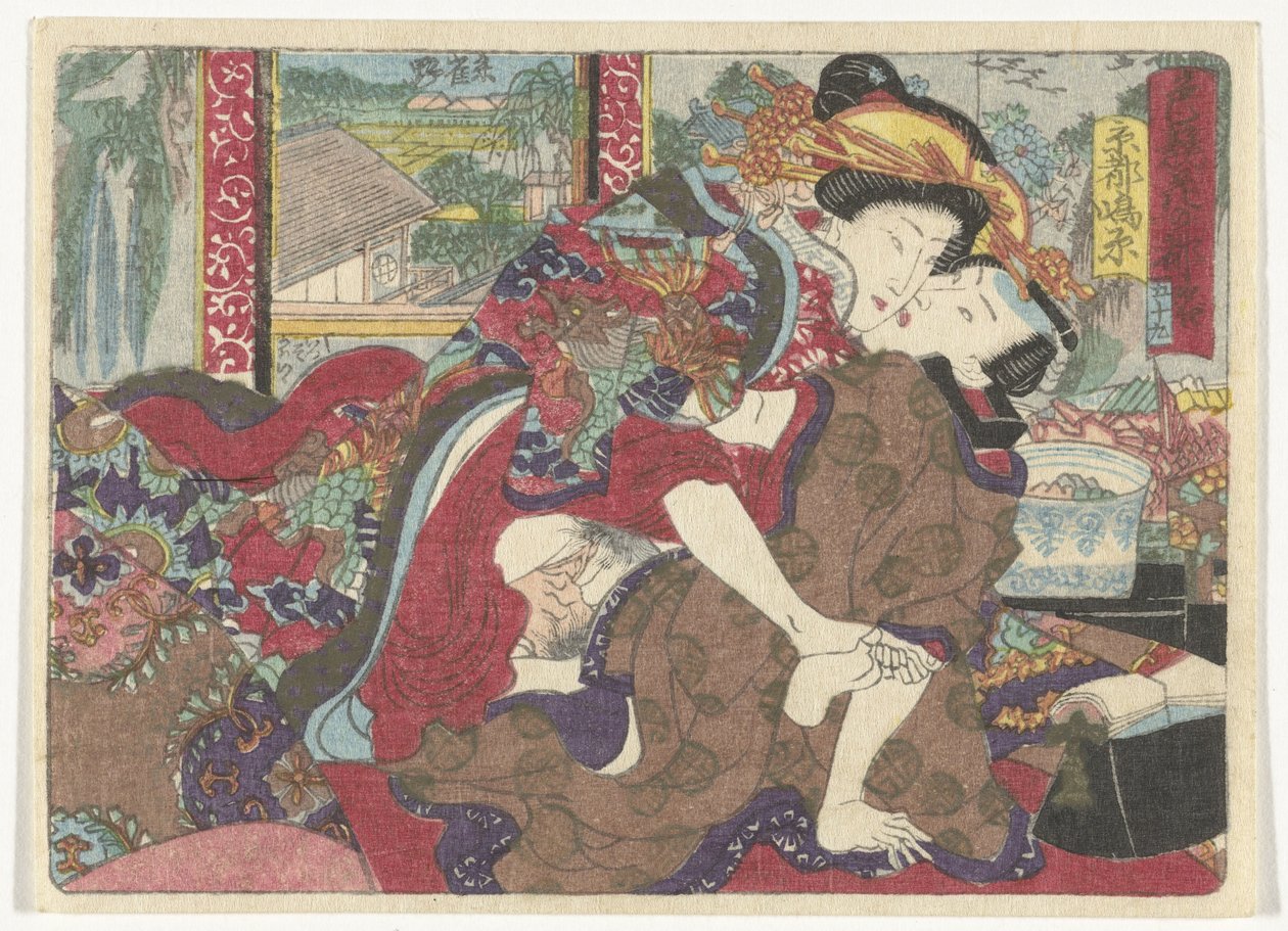 Durma yeri Kyoto Başkente Giden Erotik Yol (dizi adı) by Utagawa Kunisada (I)