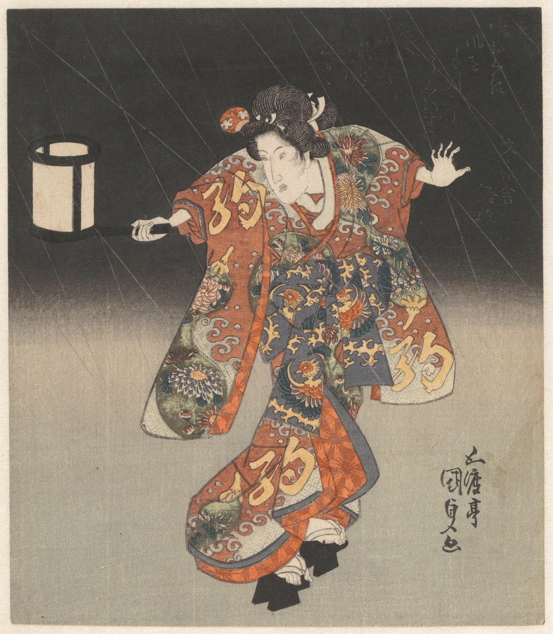Yağmurda fenerle Kisegawa by Utagawa Kunisada (I)