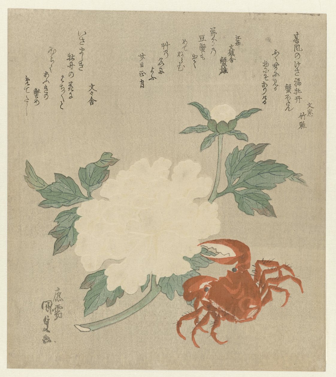 Yengeç ile şakayık by Utagawa Kunisada (I)