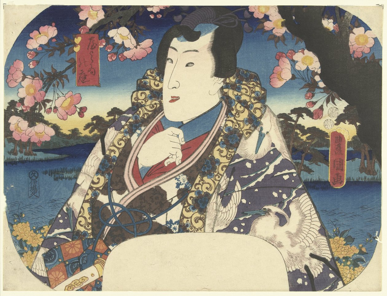 Kiraz çiçeği ile Prens Genji by Utagawa Kunisada (I)