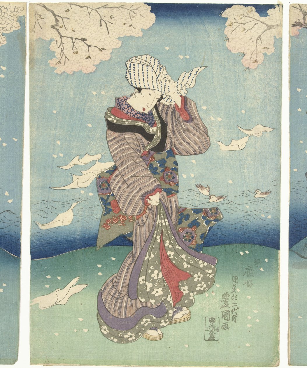 Sumida Nehri üzerinde fırtınalı bir gün Edo