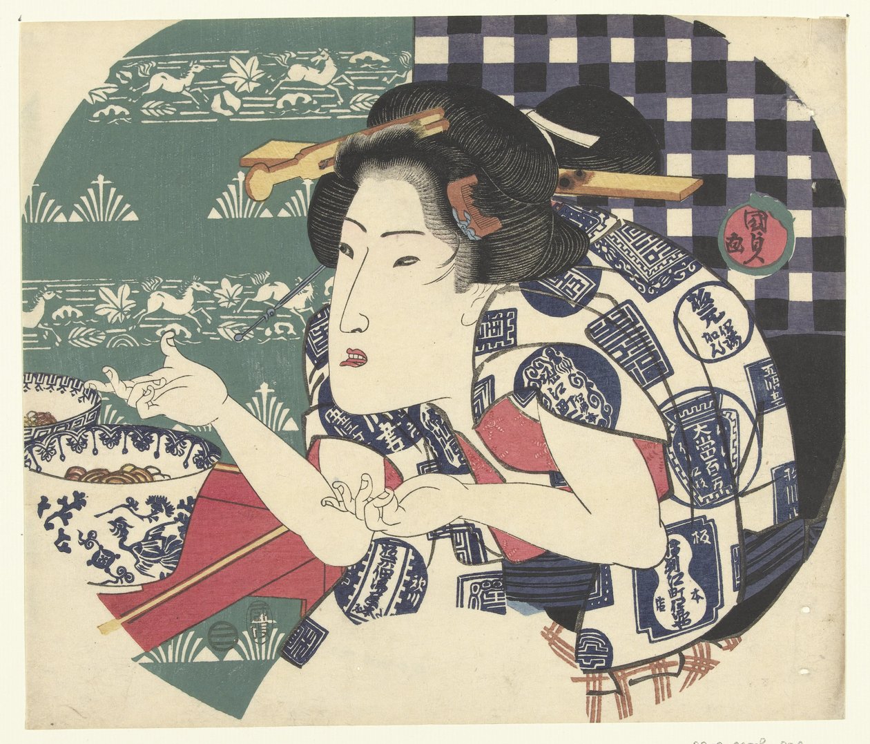 Udon restoranı by Utagawa Kunisada (I)