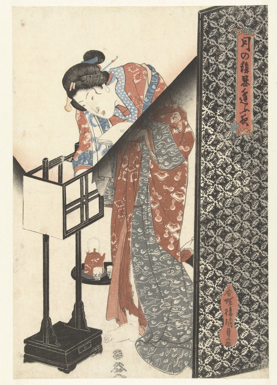 lamba tarafından kadın Moonlight tarafından Gizli Gece Tarihleri ​​(dizi başlığı) Tsuki no kage shinobiau yoru (nesnedeki seri başlığı) by Utagawa Kunisada (I)