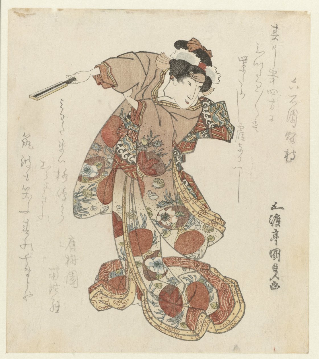 Elinde fan olan kadın by Utagawa Kunisada (I)