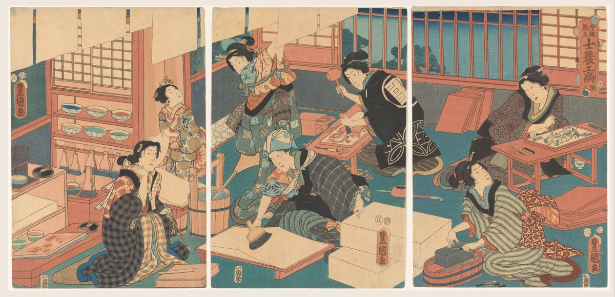 Kadınlar resim yapar by Utagawa Kunisada (I)