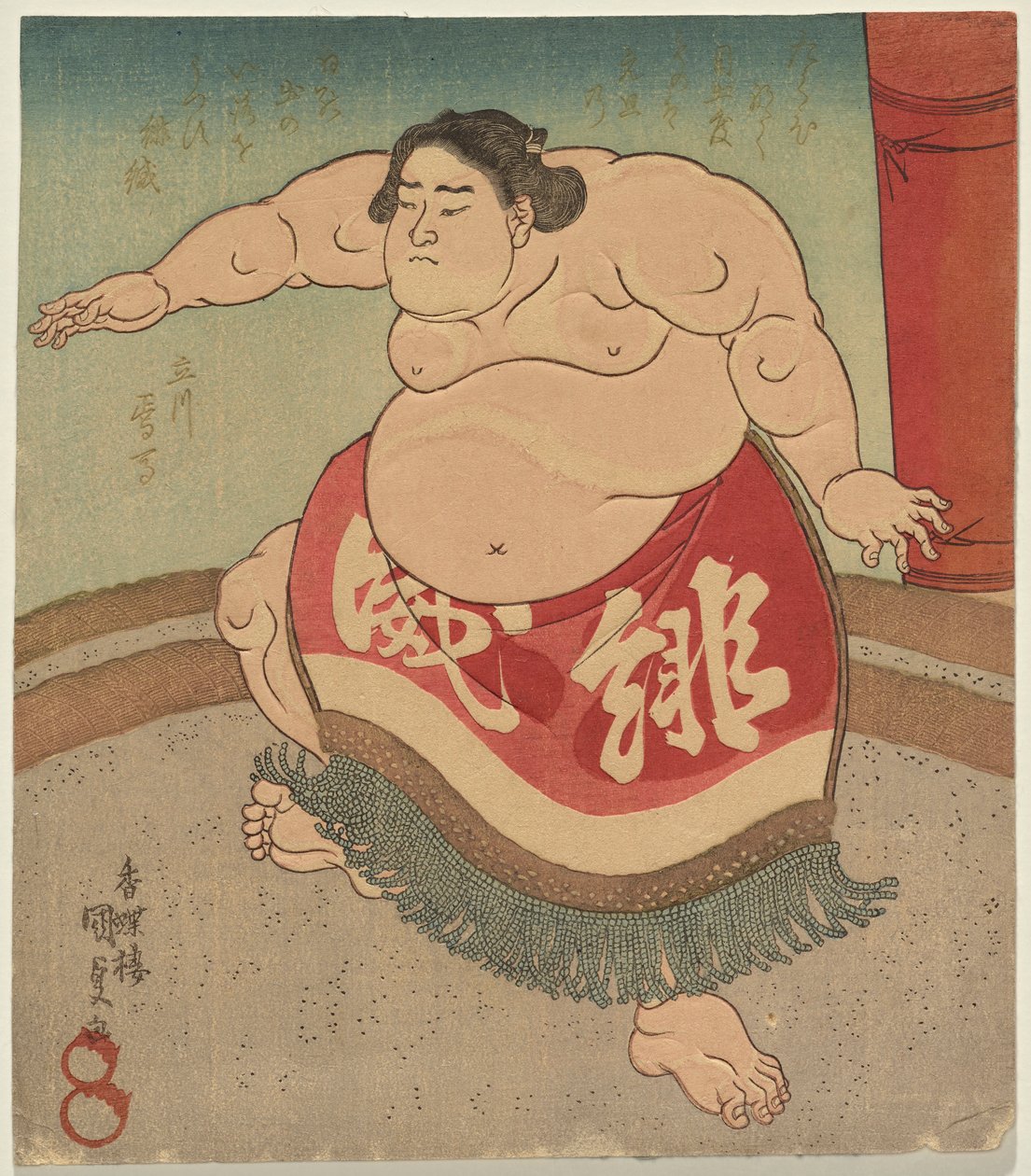 Tesmo güreşçi kızıl güç ve iyi by Utagawa Kunisada
