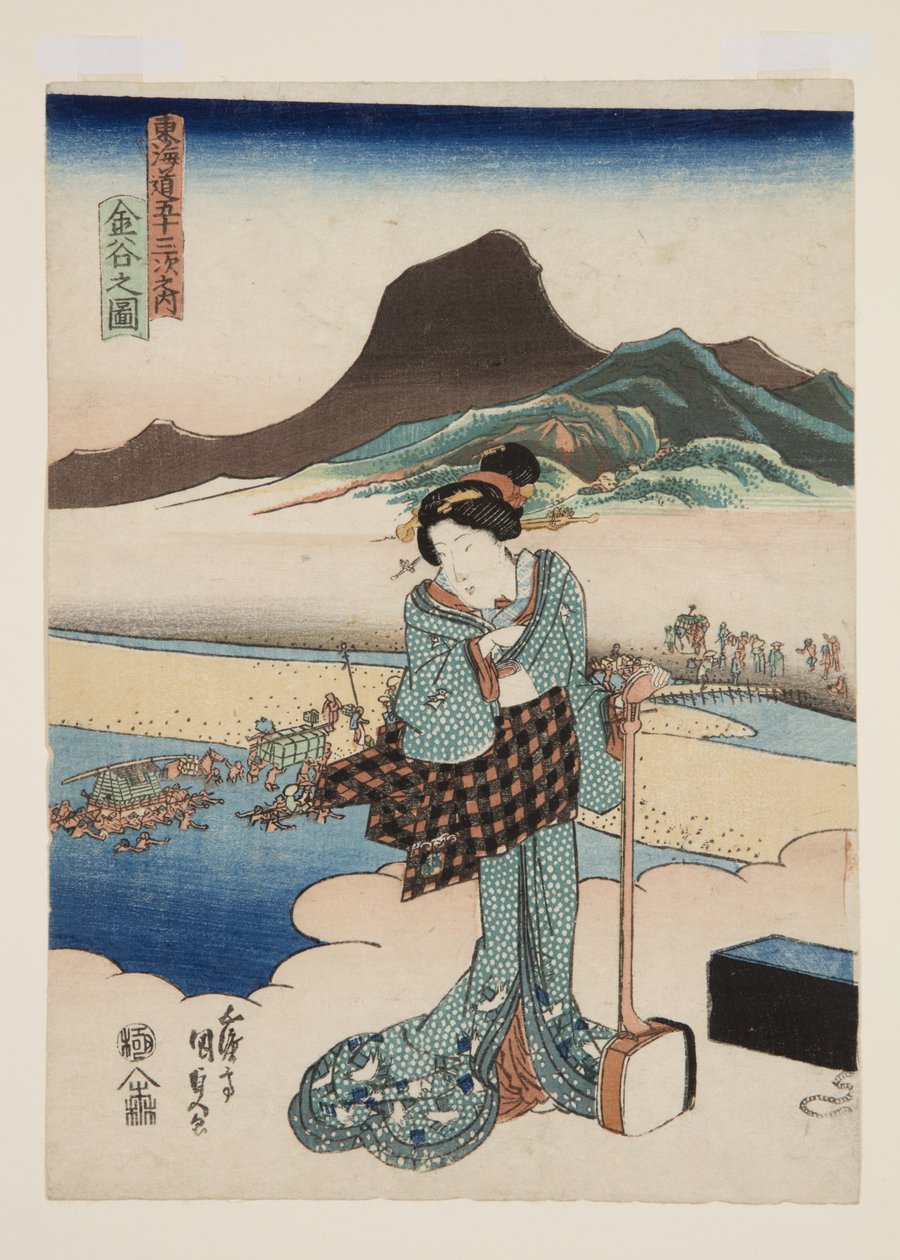 Kanaya görünümü (Kanaya no zu) (renkli tahta baskı) by Utagawa Kunisada