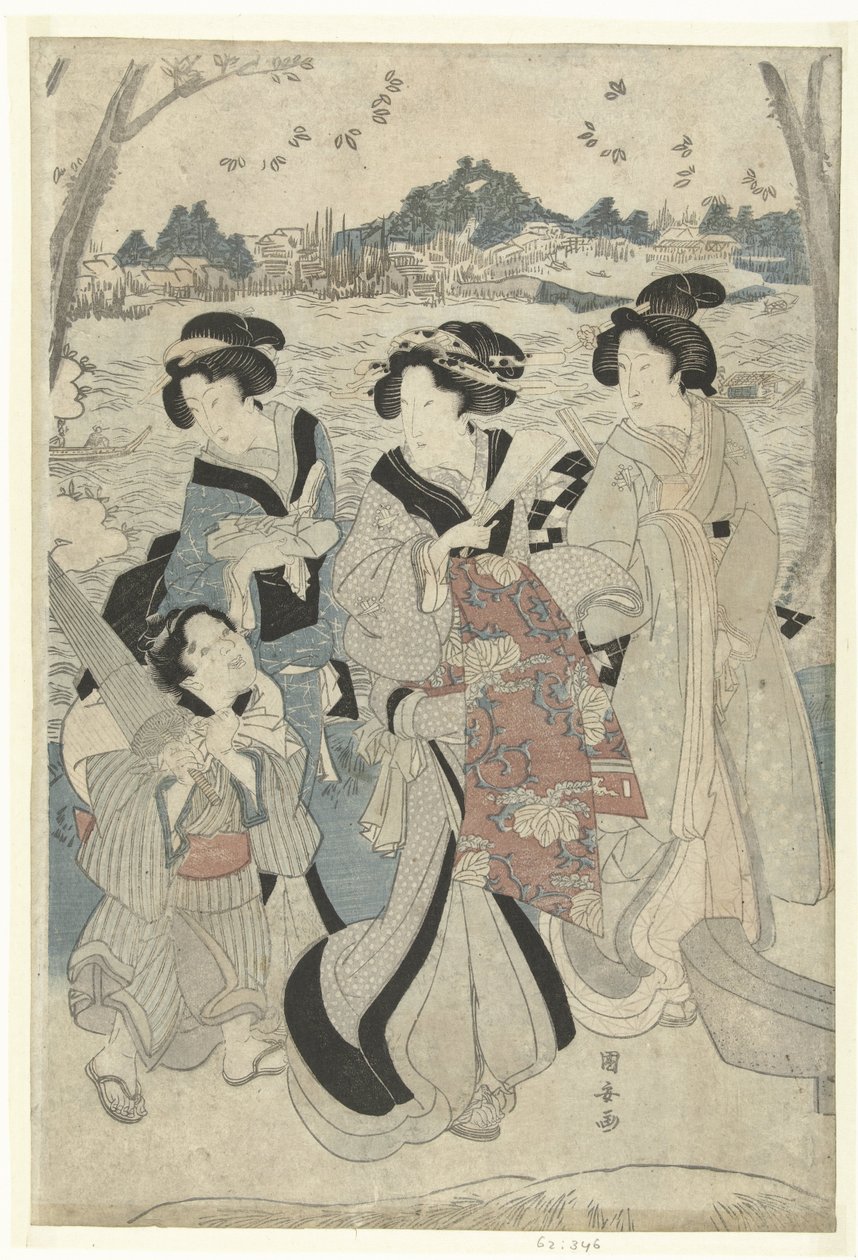 Sumida boyunca gezinti by Utagawa Kuniyasu