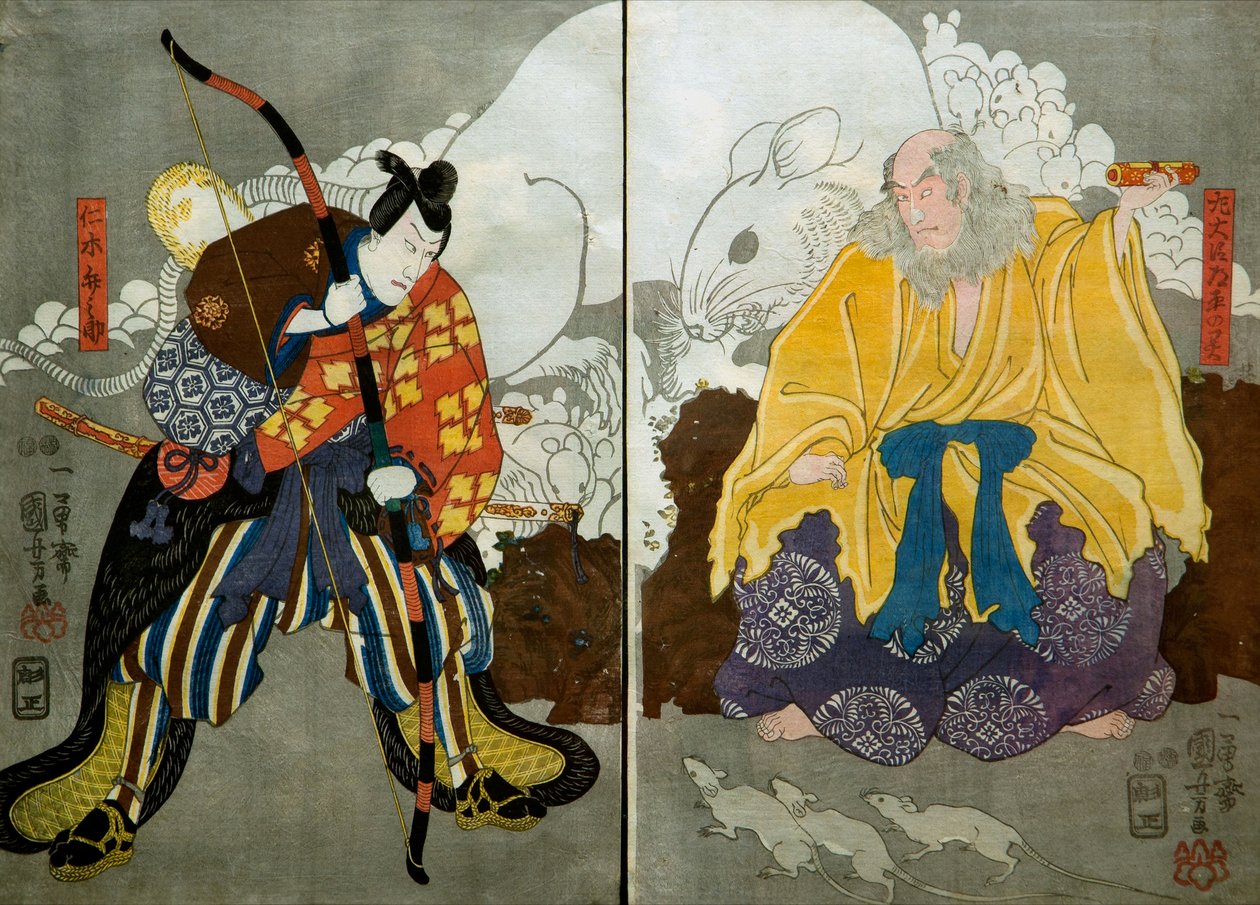 Bando Hikosaburo Ⅳ solun Bakanının Hayaleti olarak by Utagawa Kuniyoshi