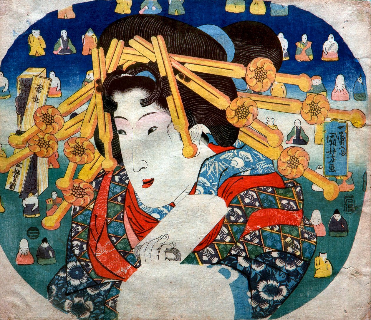 Nezaket Serisi: Kadınlar için Modern Üç Zorluk (Tōsei sanpukutsui), c.1833 by Utagawa Kuniyoshi