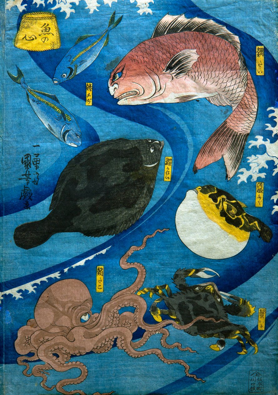 Minds of Fish (Uo no kokoro), c.1842 by Utagawa Kuniyoshi