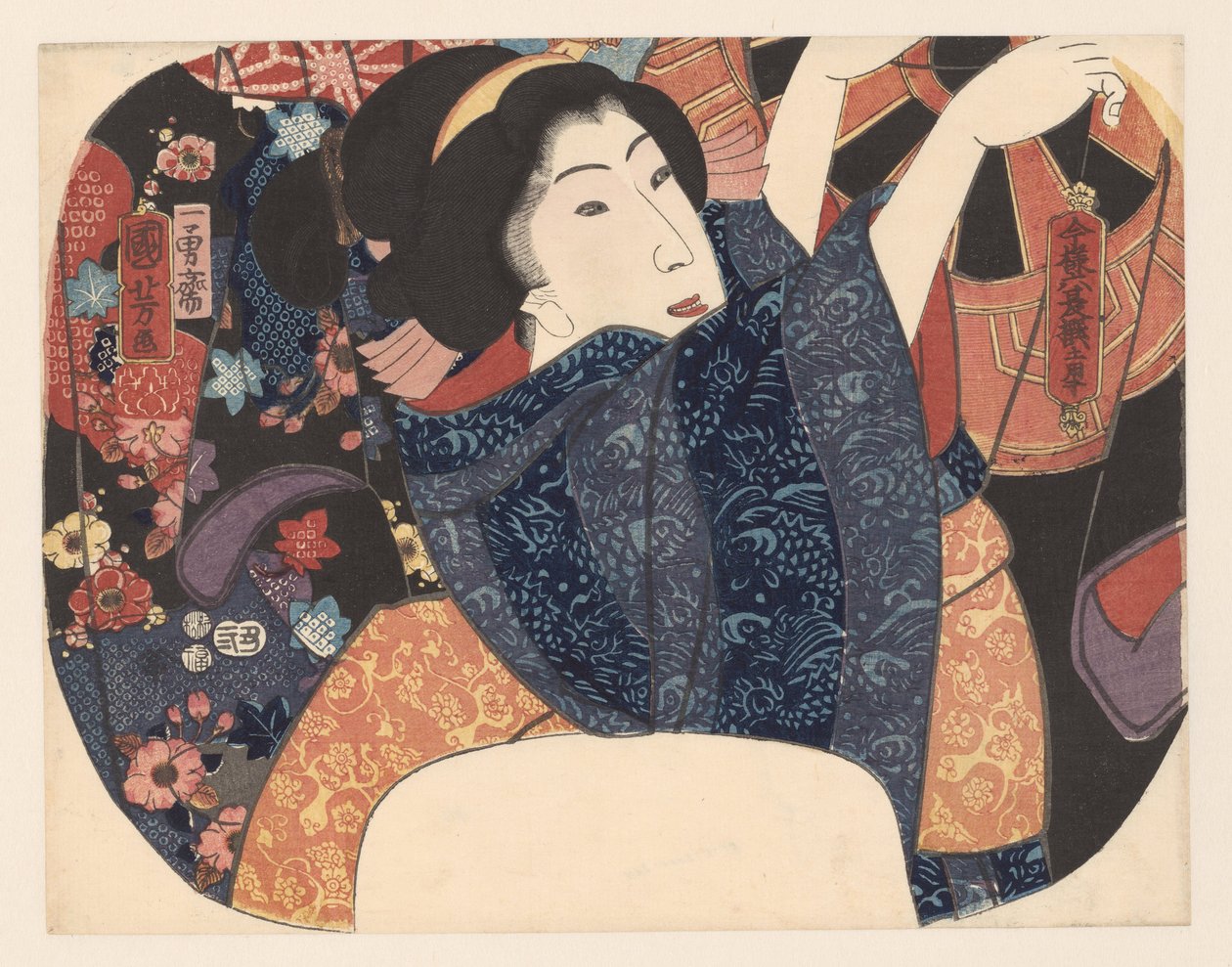 Giysilerin yaz havalandırılması Altı modern yaz sahnesinden oluşan bir seçki (dizi adı) by Utagawa Kuniyoshi
