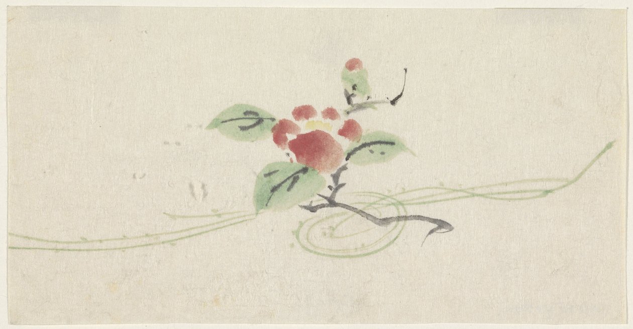 Kırmızı kamelya ile şube by Utagawa Kuniyoshi