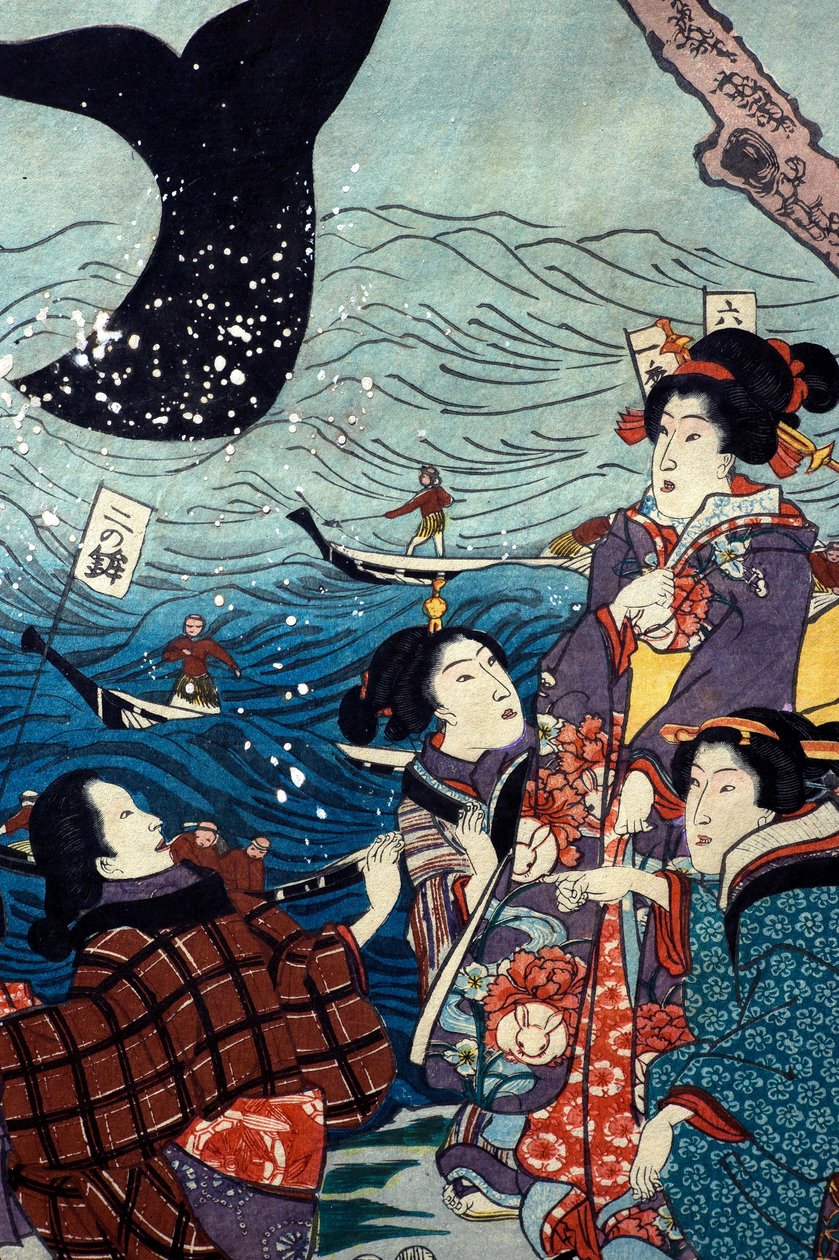 Yedi Sahilin Büyük Balıklarla Zenginleşmesi (Nana ura tairyō hanjō no zu) by Utagawa Kuniyoshi