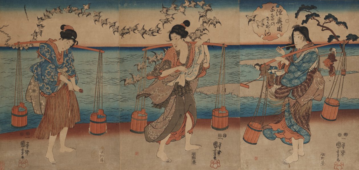 Mutsu İlindeki Plover Kristal Nehri by Utagawa Kuniyoshi