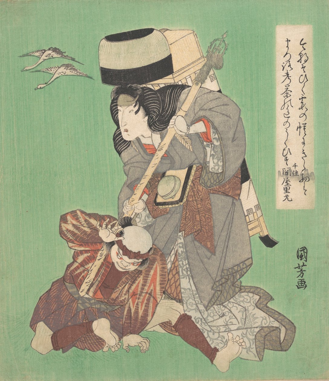 Tiyatro Sahnesi, 19. yüzyılın ortaları. by Utagawa Kuniyoshi