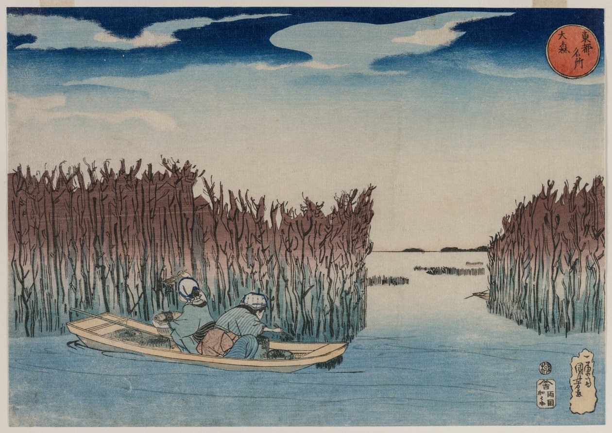 Ōmori, Doğu Başkentindeki Ünlü Yerler dizisinden by Utagawa Kuniyoshi
