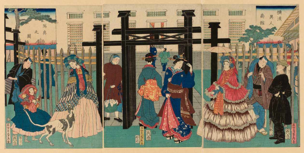 Yokohama'daki Yabancı Ticaret Evi (Yokohama ijin shokan) by Utagawa Sadahide