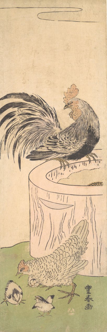 Horoz, Tavuk ve Civcivler, ca. 1770. by Utagawa Toyoharu
