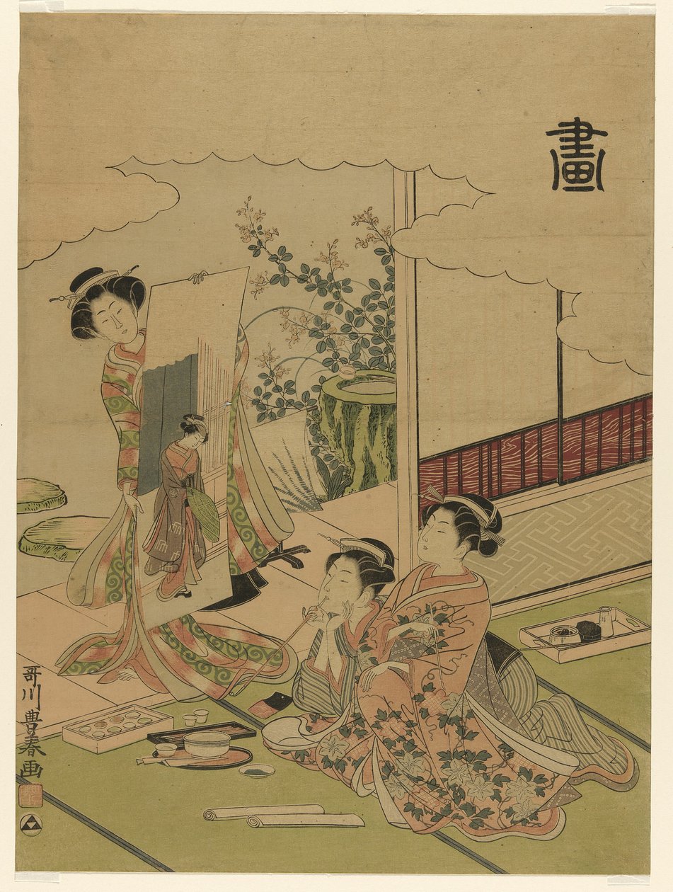 Dört başarının isimsiz bir serisinden Resim (Ga) by Utagawa Toyoharu