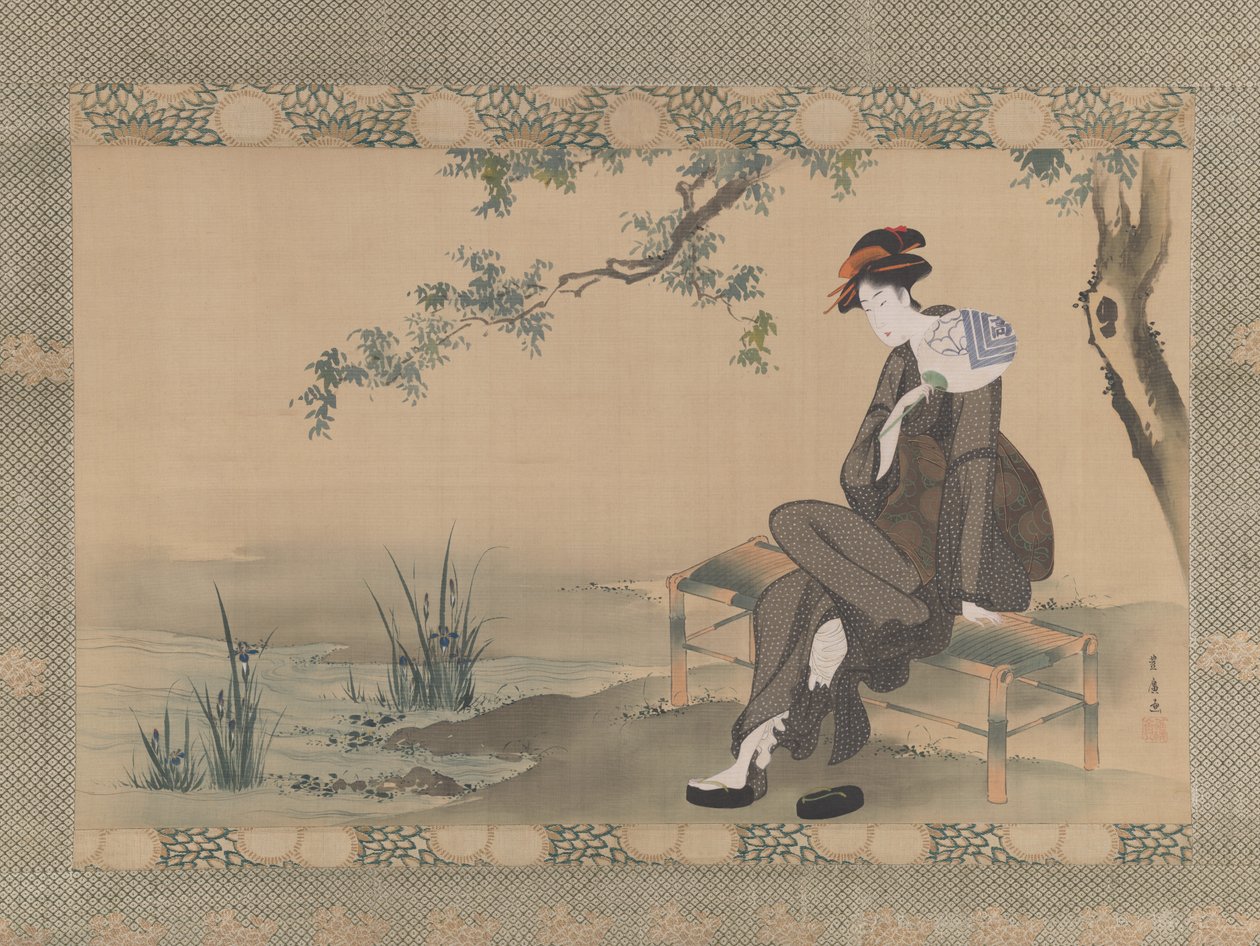 Kendini Soğutan Kadın, yak. 1800. by Utagawa Toyohiro