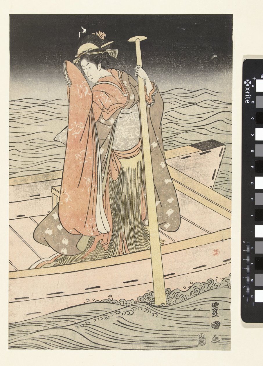 Teknede genç kadın by Utagawa Toyokuni (I)